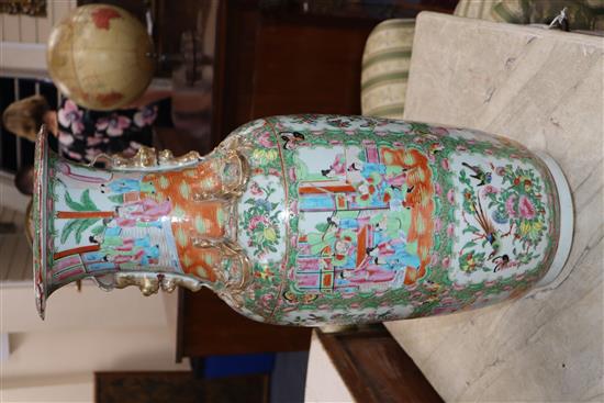 A 19th century Chinese famille rose baluster vase (chip to rim)